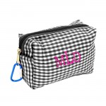 181022 - BLACK/WHITE GINGHAM COIN  POUCH OR COSMETIC/MAKEUP BAG
